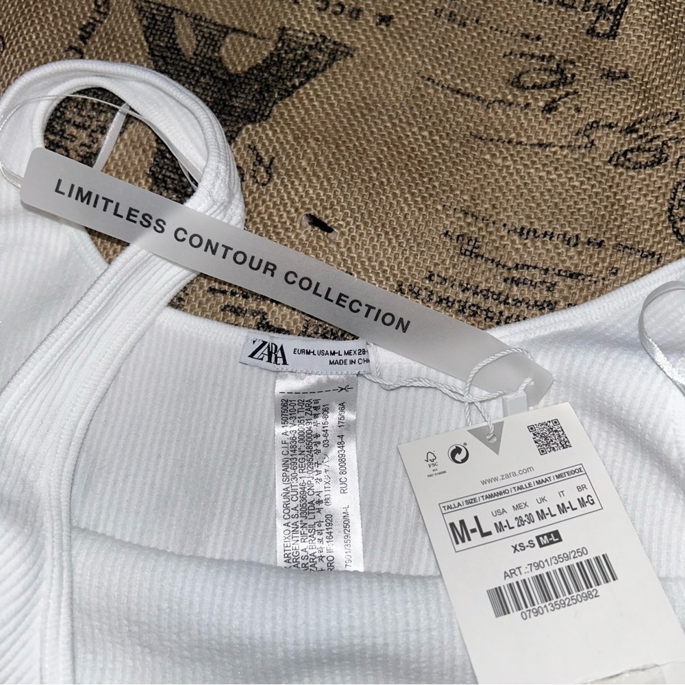 Zara NWT! White Seamless Corset Top Size M-L - Picture 7 of 13